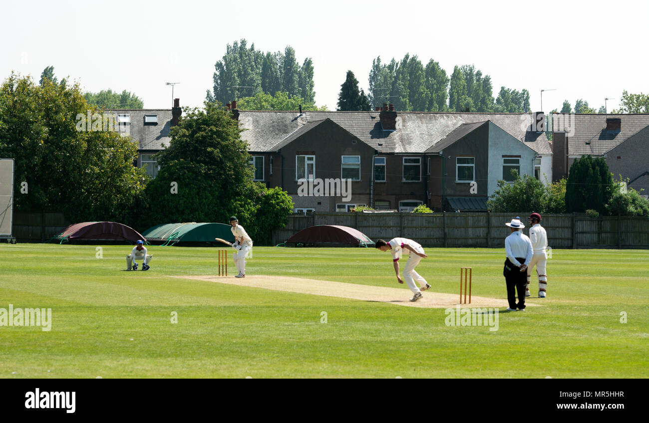University sport - men`s cricket, Coventry, UK Stock Photo